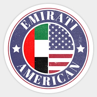 Proud Emirati-American Badge - United Arab Emirates Flag Sticker